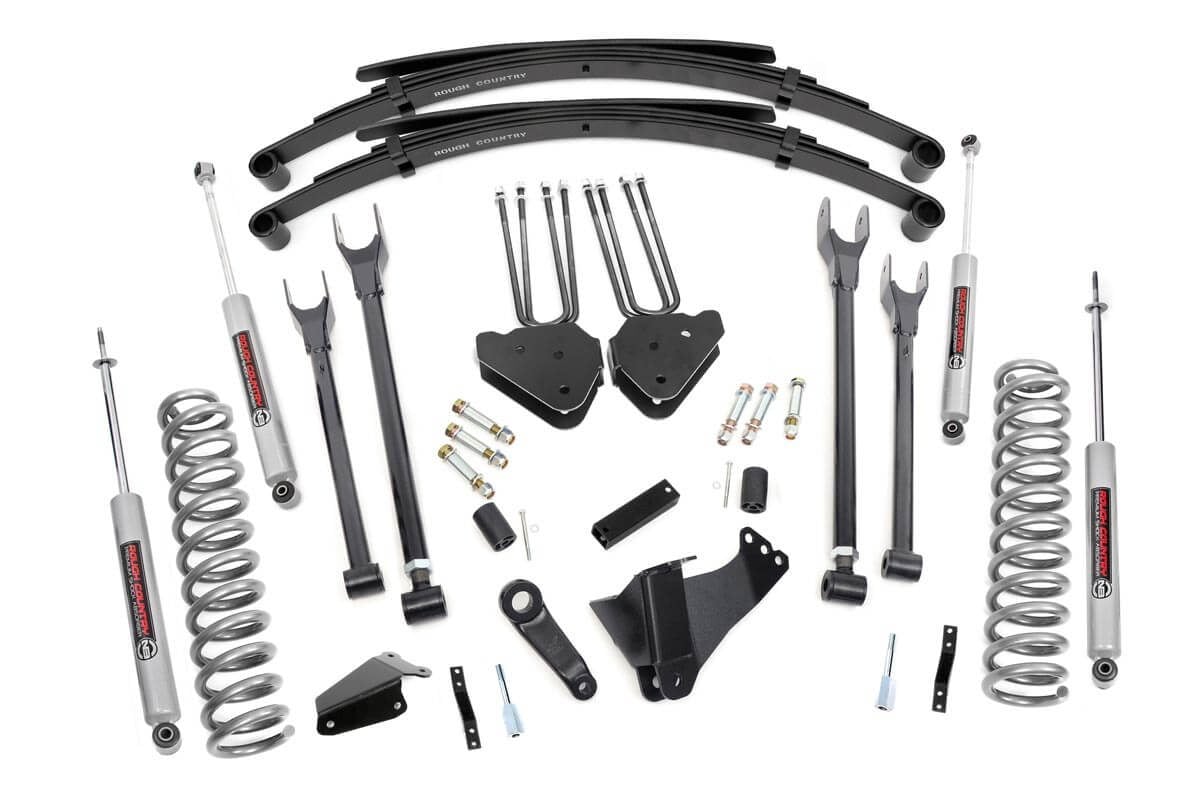 Ford F-250 Super Duty Suspension Lift Kit - Rough Country - 8 Inch Lift | 4 Link | RR Springs - '05-'07